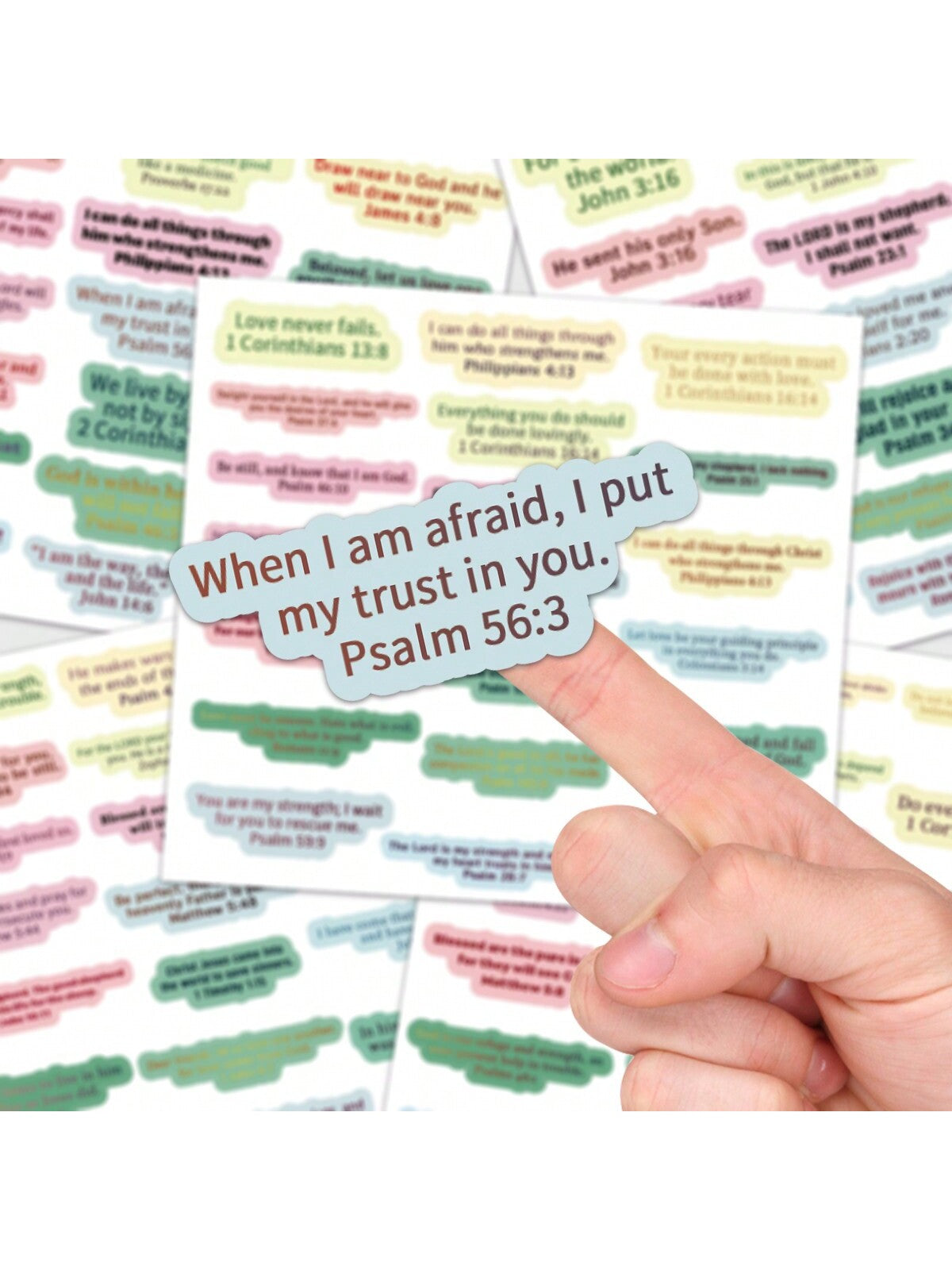 100pcs/5pcs Christian Inspirational Bible Verse Stickers- Religious Motivational Self-Adhesive Stickers With Jesus Quotes, Suitable For Water Bottles, Laptops, Phone Cases, Diaries, Etc.