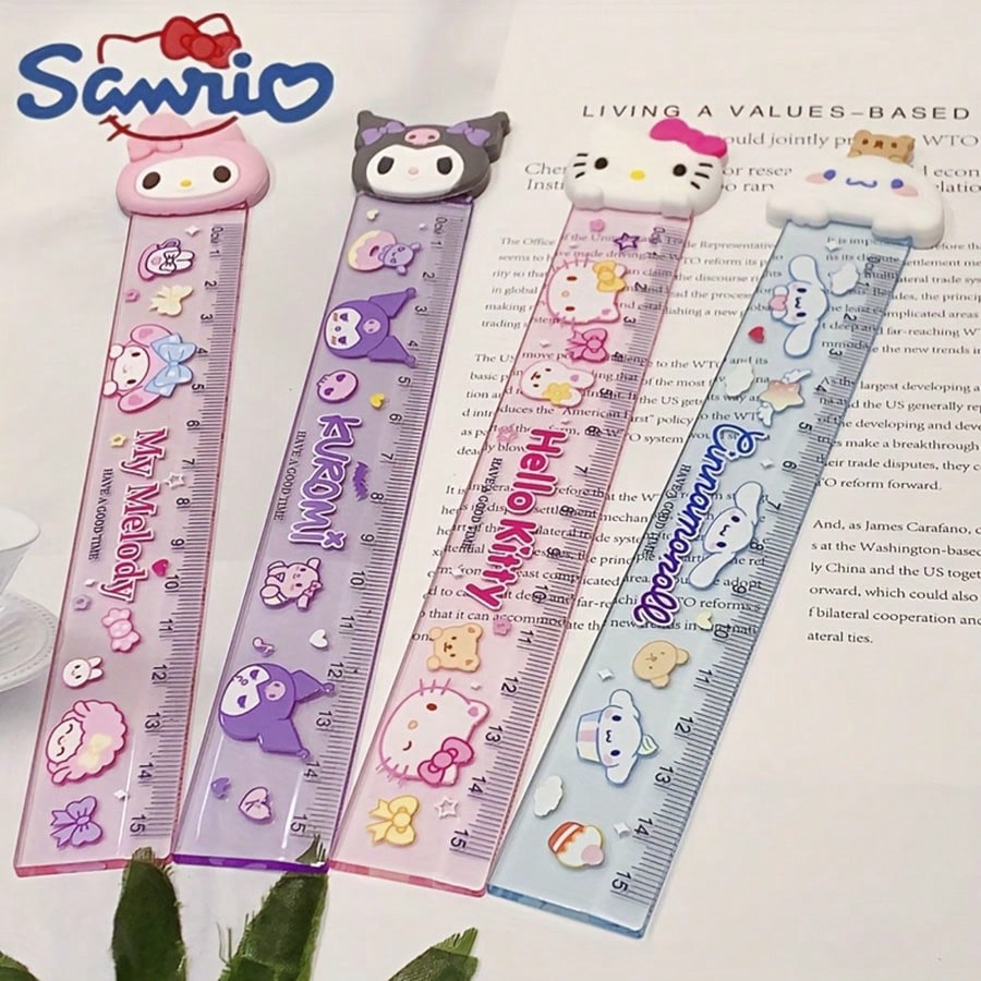 1pc/12pcs Cartoon Ruler Set: Cute 5.91 Inch Plastic Ruler, Pattern Is,And Friends, Suitable For School And Office Use