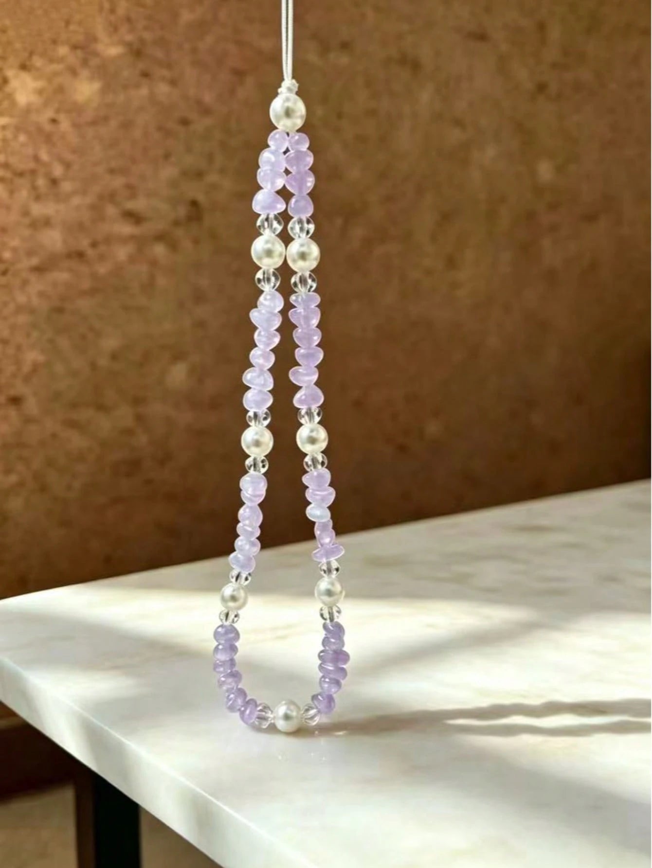 1pc Faux Pearl Decor Beaded Phone Lanyard, Gift Suitable For Mother, Family, Friends, Birthday, Holiday, Phone Pendant, Phone Strap