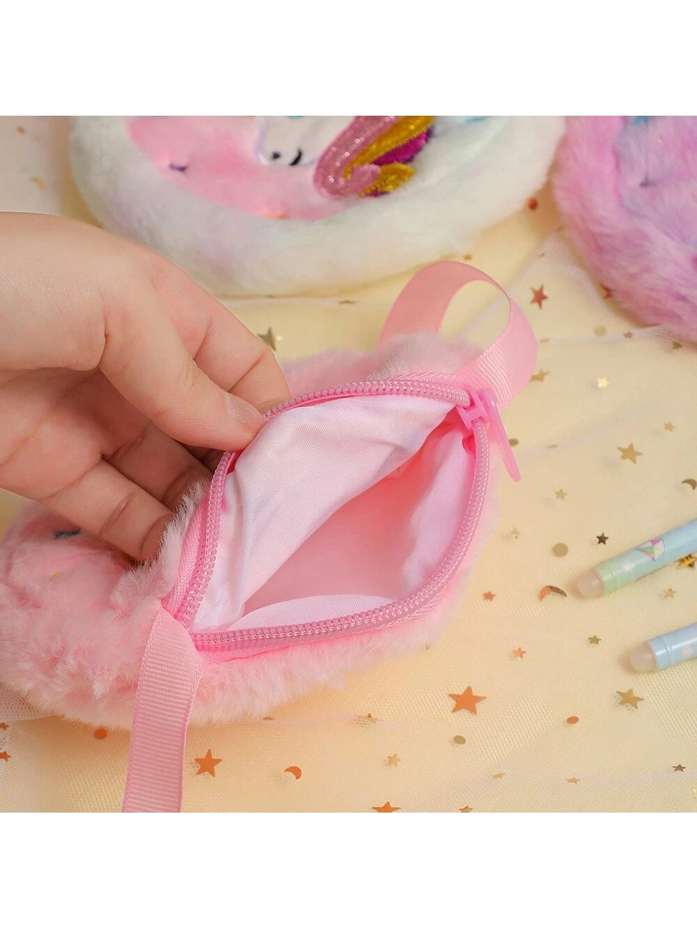 1pc Purple Unicorn Shaped Cross Body Bag