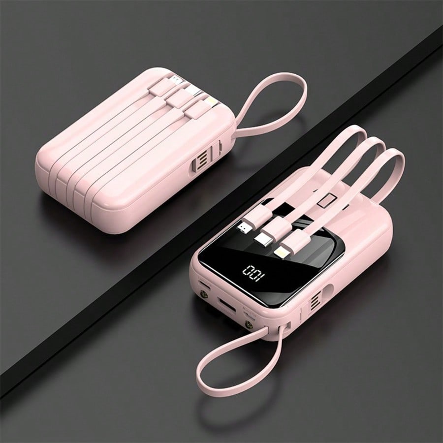 2026 New Model Fast Charging Power Bank With Built-In Cable 10000mAh Mini Power Bank 5W-20W Fast Charge Portable Mobile Charger Slim And Portable Charger With LED Display Small External Battery Pack F