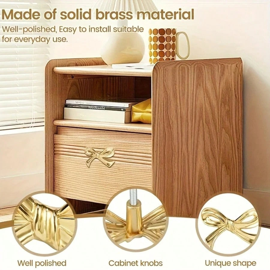 2pcs Elegant Bow Cabinet Handles, Decorative Drawer Pulls For Home Bar And Cabinet Design, Modern Interior Metal Decor, Modern Decorative Handles, Decorative Bow Design, Decorative Cabinet Handles