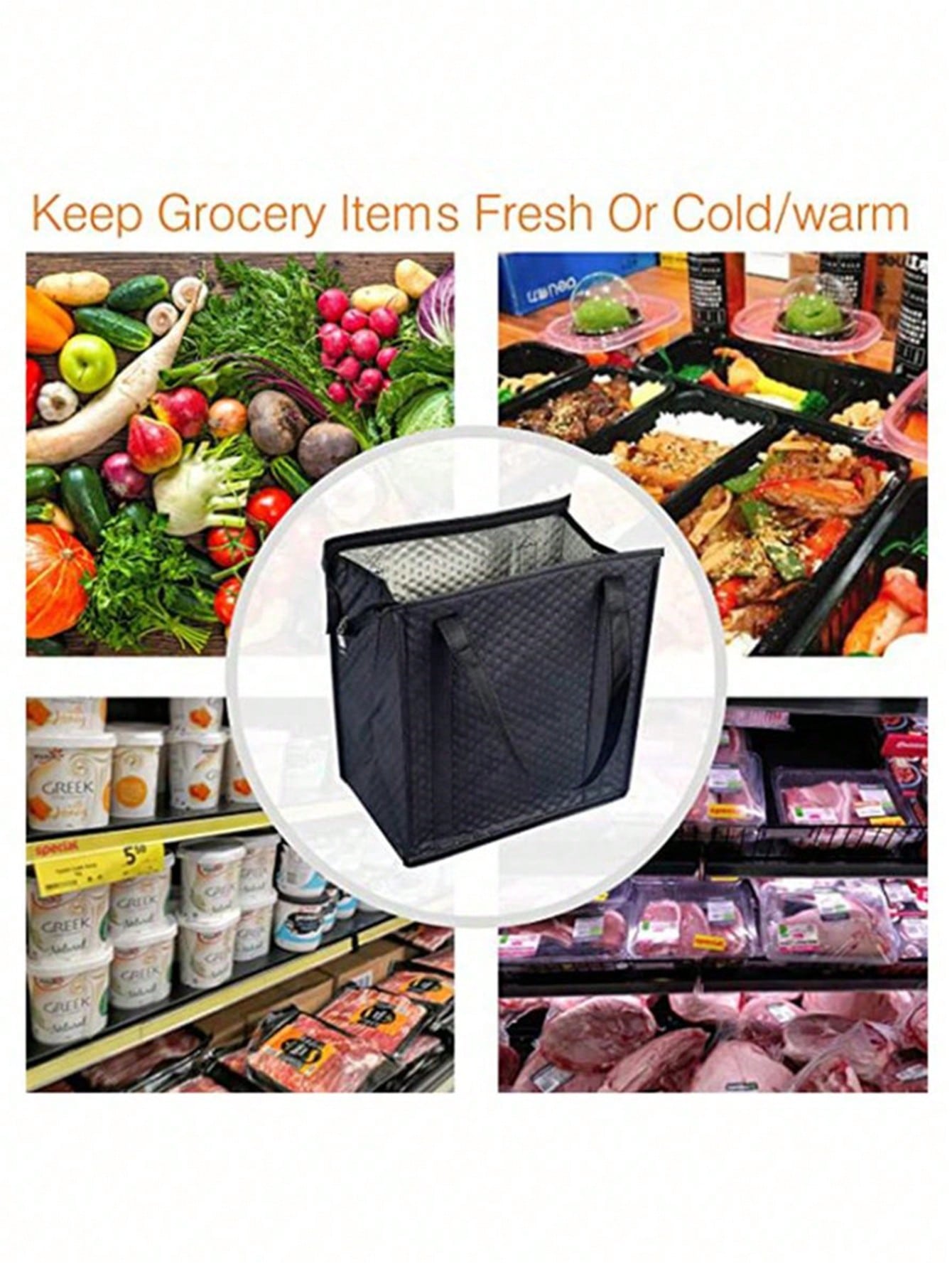 2pcs Insulated Grocery Bags, Thermal Tote Bags For Shopping, Picnic, Lunch, Food Delivery Back To School Lunch Box Lunch Bag Back To School Supplies Bento Box Lunch Bag Home Essentials Lunch Kit Coole