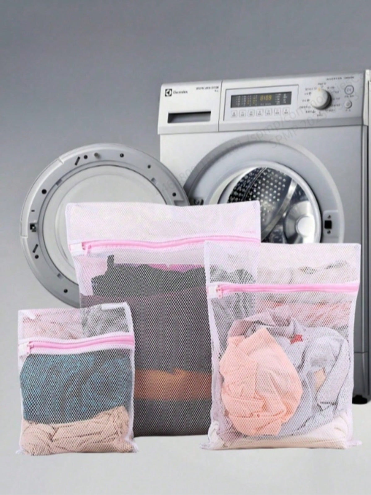 3pcs Pink Washing Machine Laundry Bags For Clothes, Socks, Underwear, Practical Household Tools, Housewarming Gift