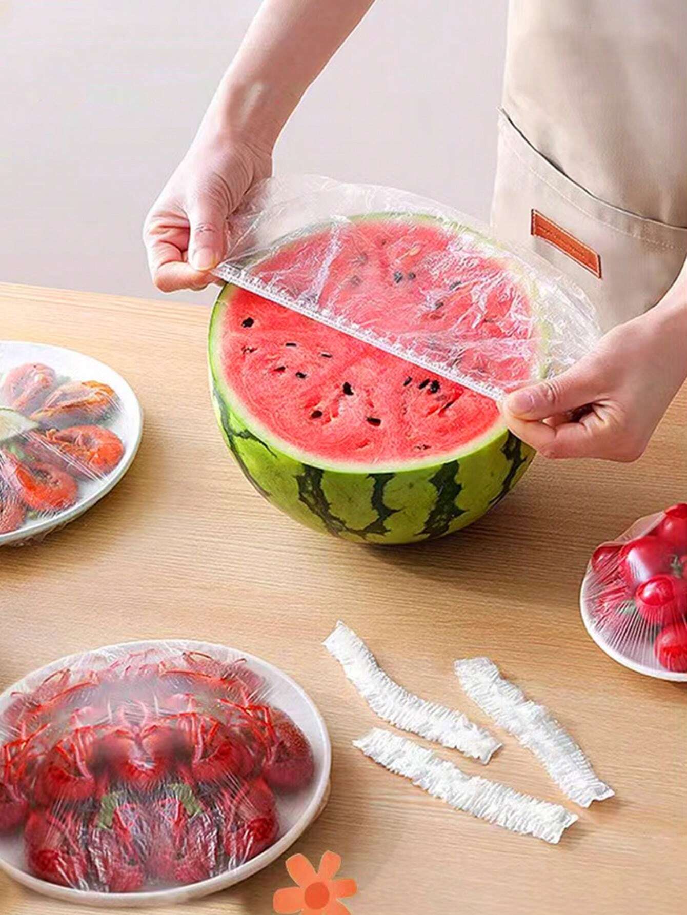 500/100/50pcs Stretchable Food Preservation Covers (Random Packaging), Easy-To-Use Vegetable Covers, Refrigerator Freshness And Moisture Retention Tool, Alternative To Plastic Bags, Fruit Preservation