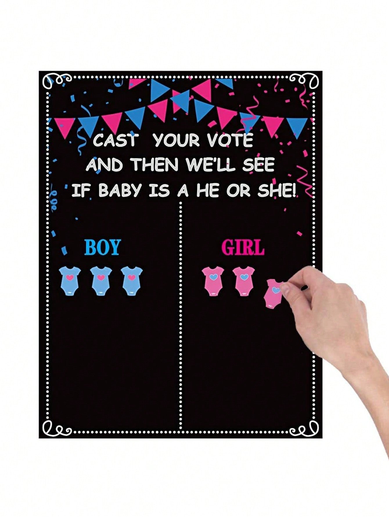 54pcs Gender Reveal Party Decorations- Gender Reveal Voting Game, Gender Reveal Ideas, Boy Or Girl, Baby Shower Party Games, Gender Reveal Voting Party Supplies, Gender Reveal Decorations, Baby Showe