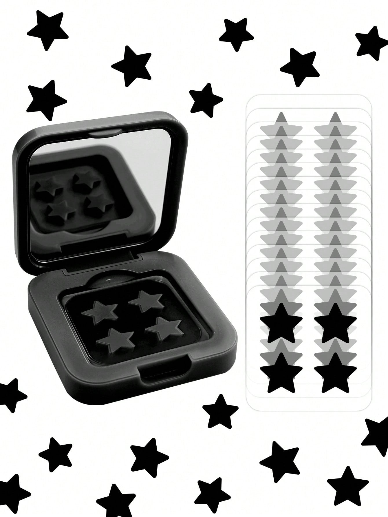 60pcs Cute Star Face Stickers, Fashionable Star Decor Stickers, Portable Makeup Mirror Photo Props, Adorable Party Makeup Decor, Sweet Valentine's Day Gift, Practical Women Daily Travel Makeup Accesso