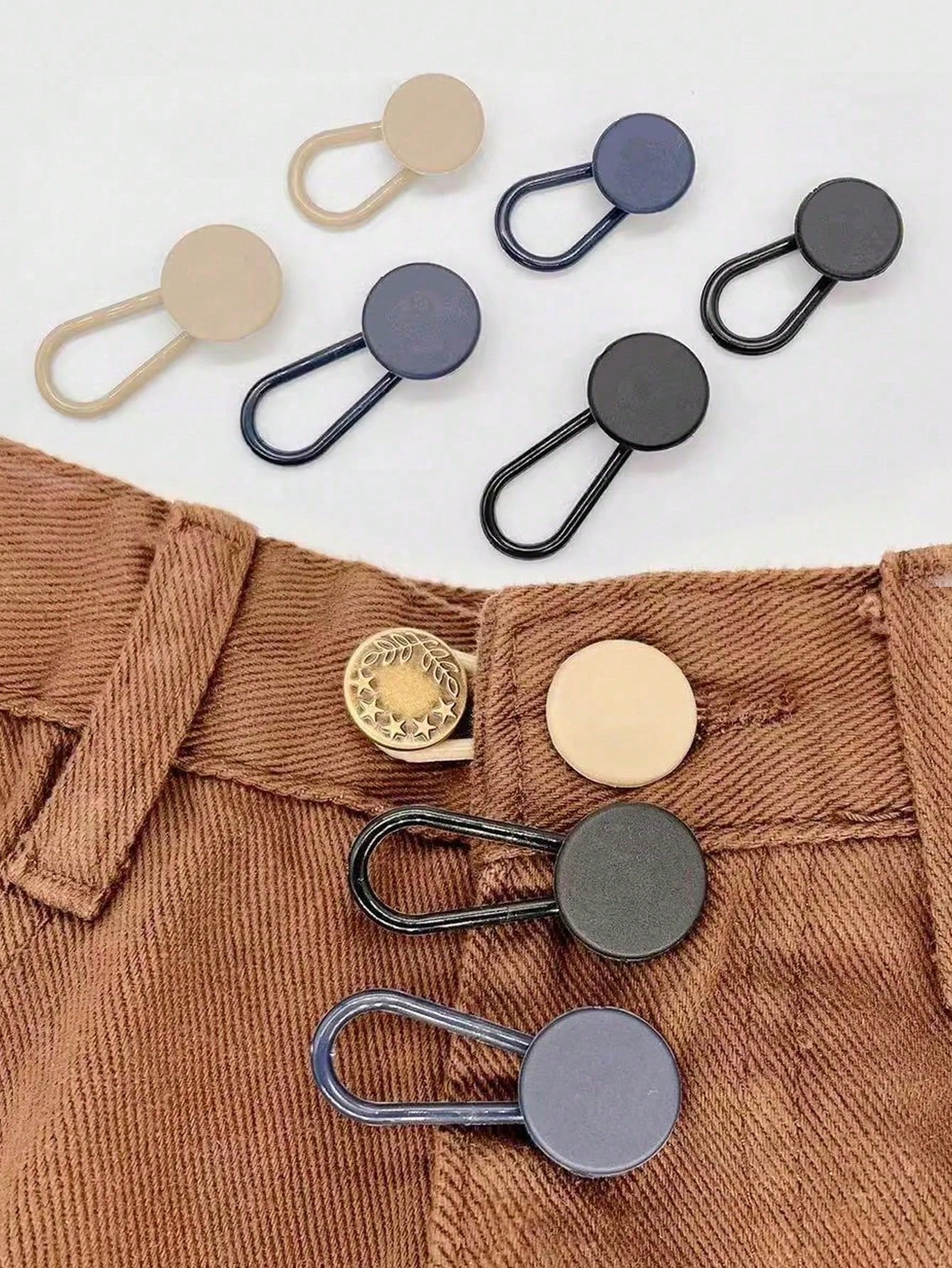 6pcs Rubber Waistband Extender Button, Clothes Waist Adjustable Extenders