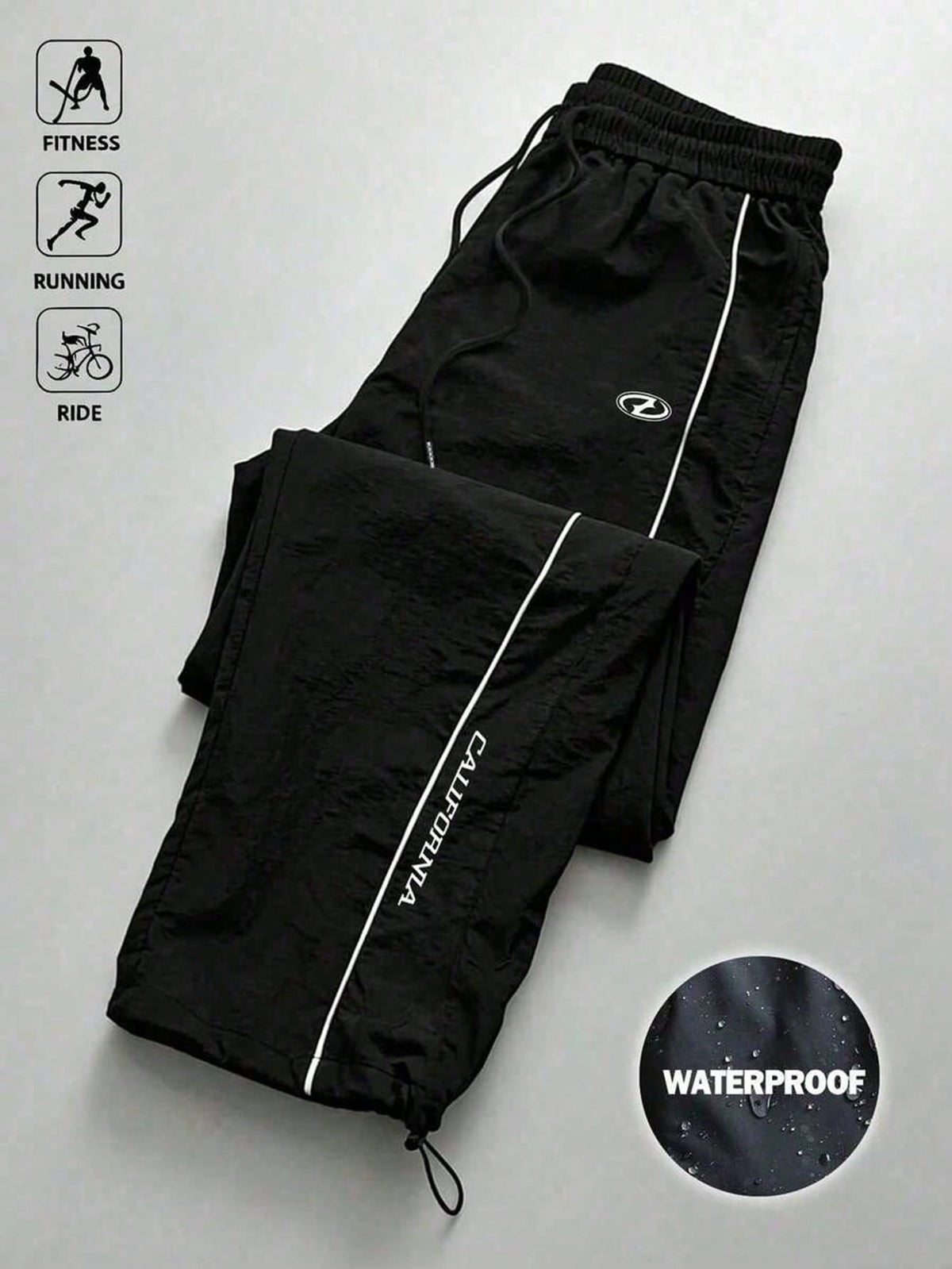 Acti Log Men's Plus Size Drawstring Waist Letter Print Casual Daily Sports Long Pants