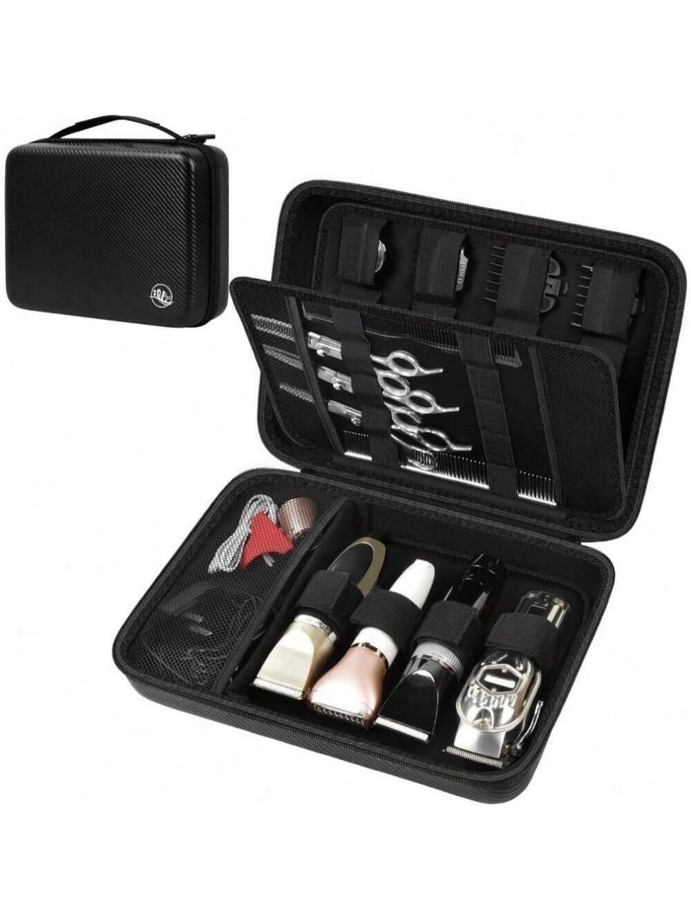 Barber Accessories Bag For Clippers And Supplies, Men Hair Trimmers Box, Portable Clipper Storage Holder Organizer For Hair Cutting, Guard Grooming Kit And Barbers Supplies (Bag Only)