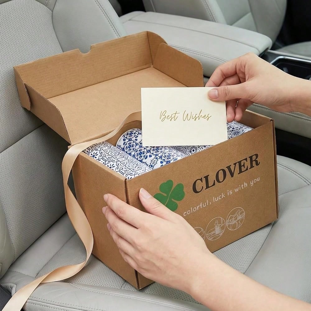 Car Tissue Holder With Facial Tissues Bulk,4 Tubes Lotion, Travel Tissues For Cup Holder, Car Tissues Cylinder With Gift Wrapping(3-Ply,200 Sheets)