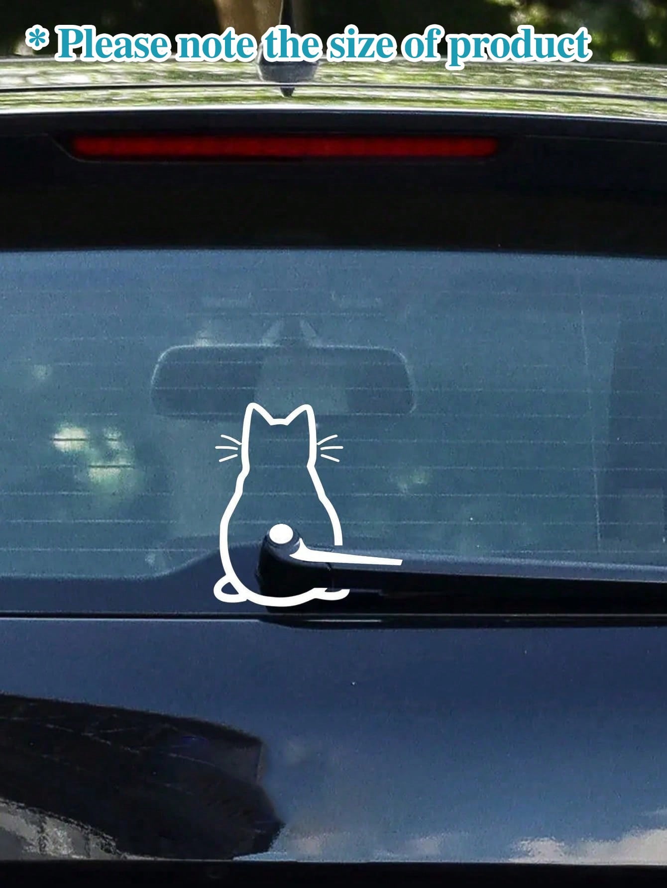Cat Rear Window Wiper Decal Rearview Mirror Sticker Women's Rearview Mirror Car Sticker Vinyl Sticker Car Scratch Protection Film Glass Decorative Car Sticker, Suitable For Window Stickers Exquisite C