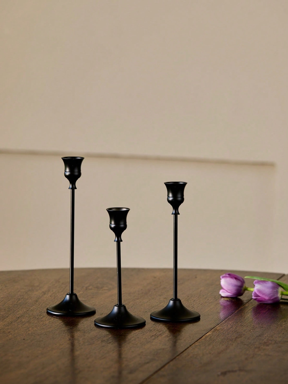 Cirelle 3pcs Brass Gold/Black Metal Tapered Candle Holders, Vintage Modern Decorative Centerpiece Candlesticks Suitable For Fireplace, Wedding, Party, Housewarming Gifts Birthday Graduation,Cozy Home