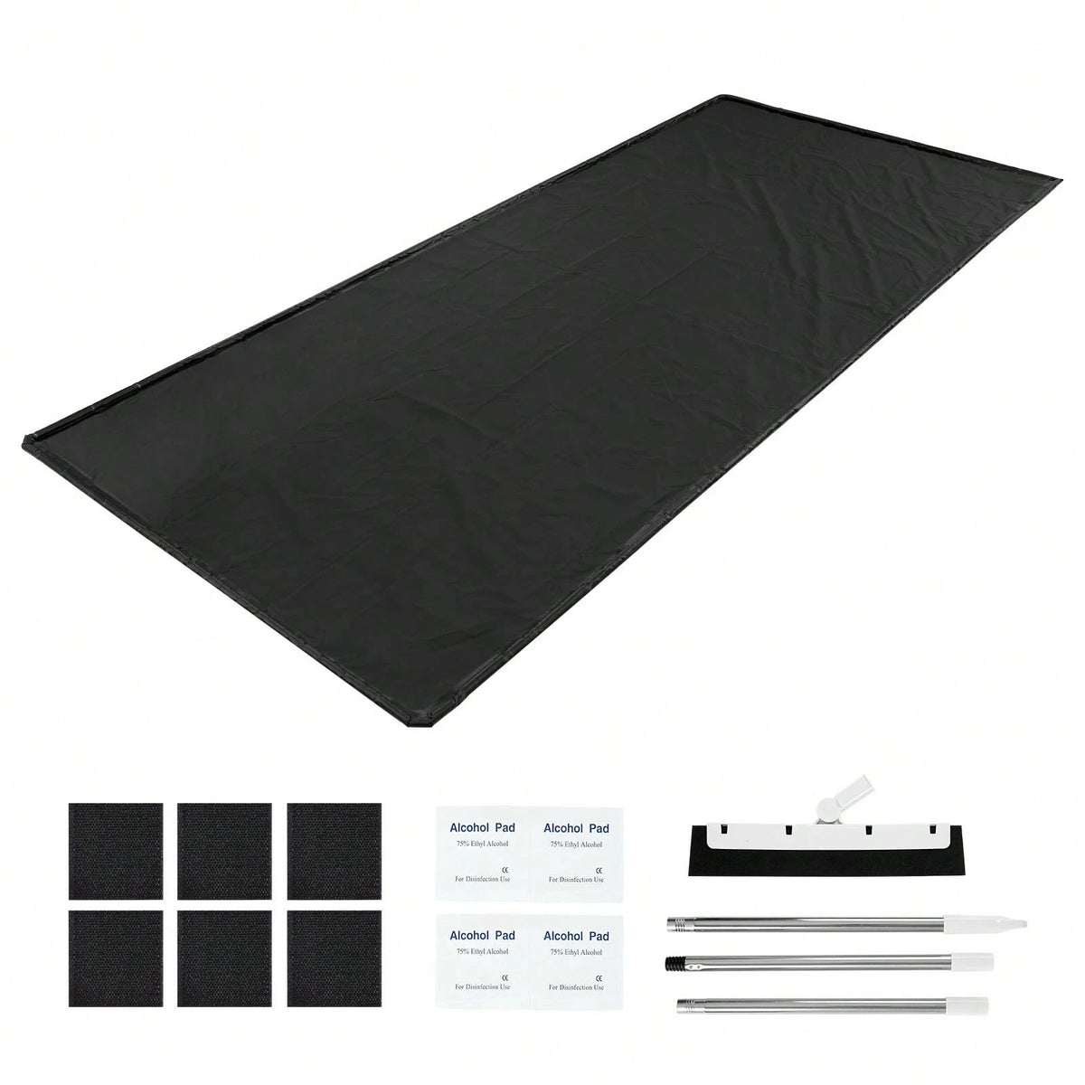 Containment Mat, 8 Ft 6 In X 20 Ft, Non-Slip PVC Garage Floor Mat With A Cleaning Squeegee, Heavy Duty Durable Waterproof Protection From Snow, Rain And Mud For Cars SUVs Trucks Parking, Black