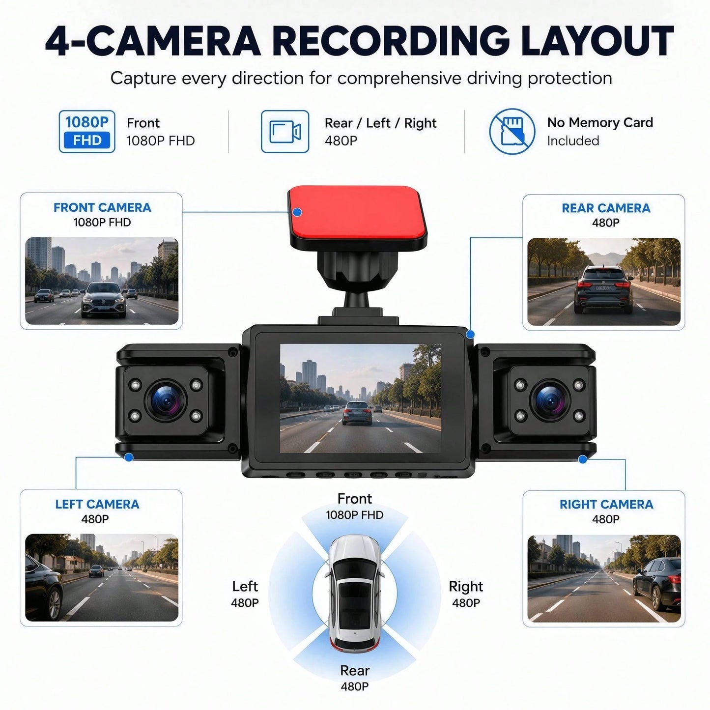 Curear Dashcam + 3-In-1 Data Cable Dashcam