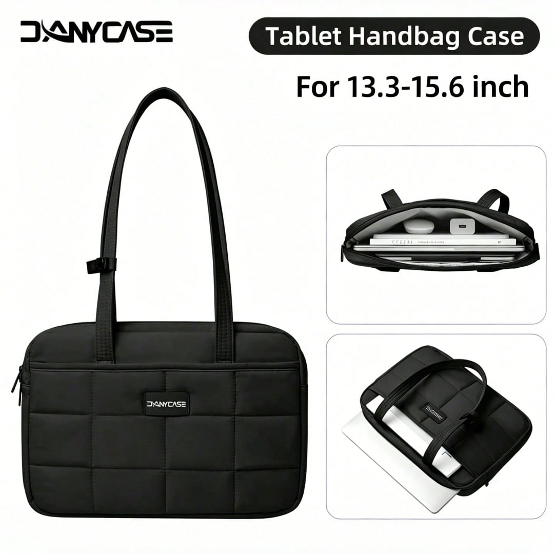 DANYCASE 13.3-15.6 Inch Laptop Bag Portable Computer Storage Bag Lightweight Handheld Solid Color Tablet Case Unisex, Laptop Bag For Men