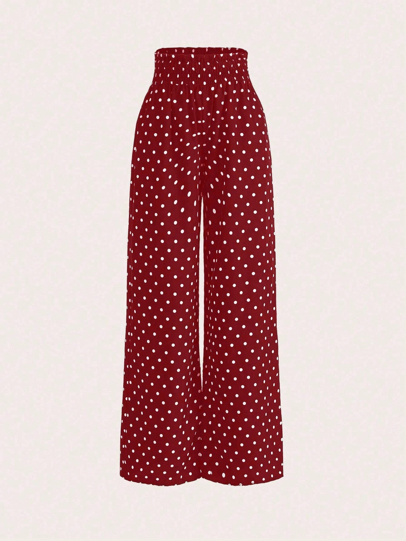 EMERY ROSE Women's Fashion Casual Polka Dot Print Wide Leg Pants