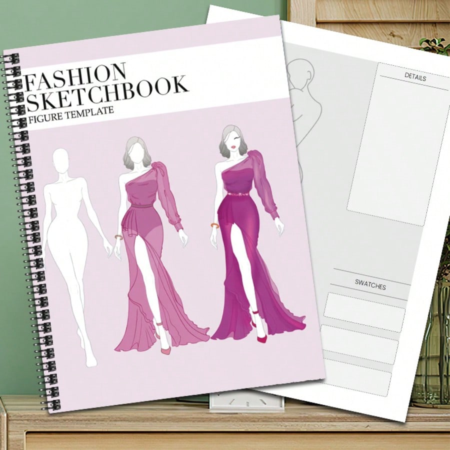 Fashion Sketchbook- Professional Fashion Sketch Notebook, Design Clothing Like Professional Designers And Illustrators, High-Quality Paper, Multiple Fashion Figure Templates (Pen Not Included)
