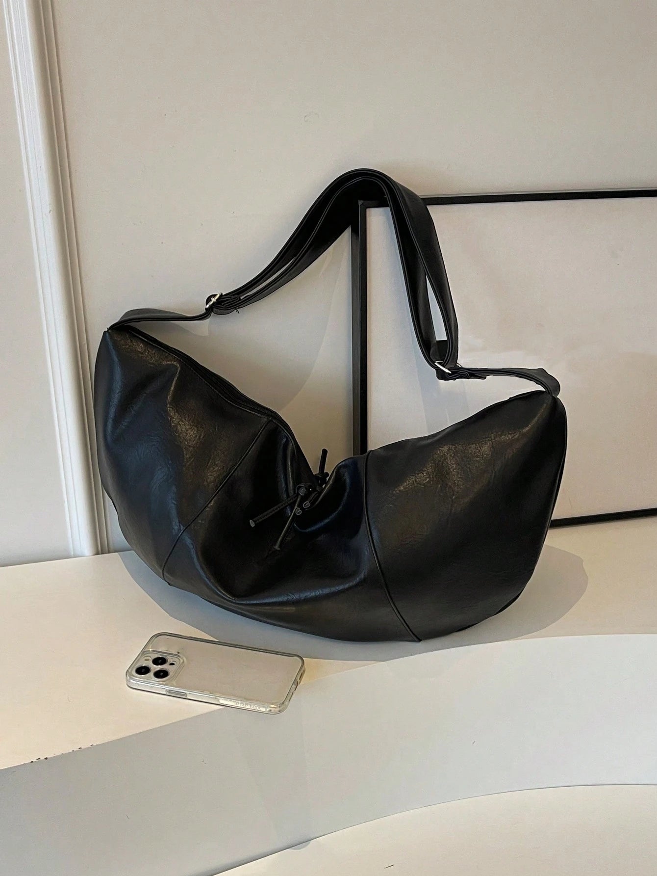 Fashion Solid Color Shoulder Bag Personalized Casual Crossbody Bag Large Capacity Dumpling Bag Korean Style Fashion Backpack