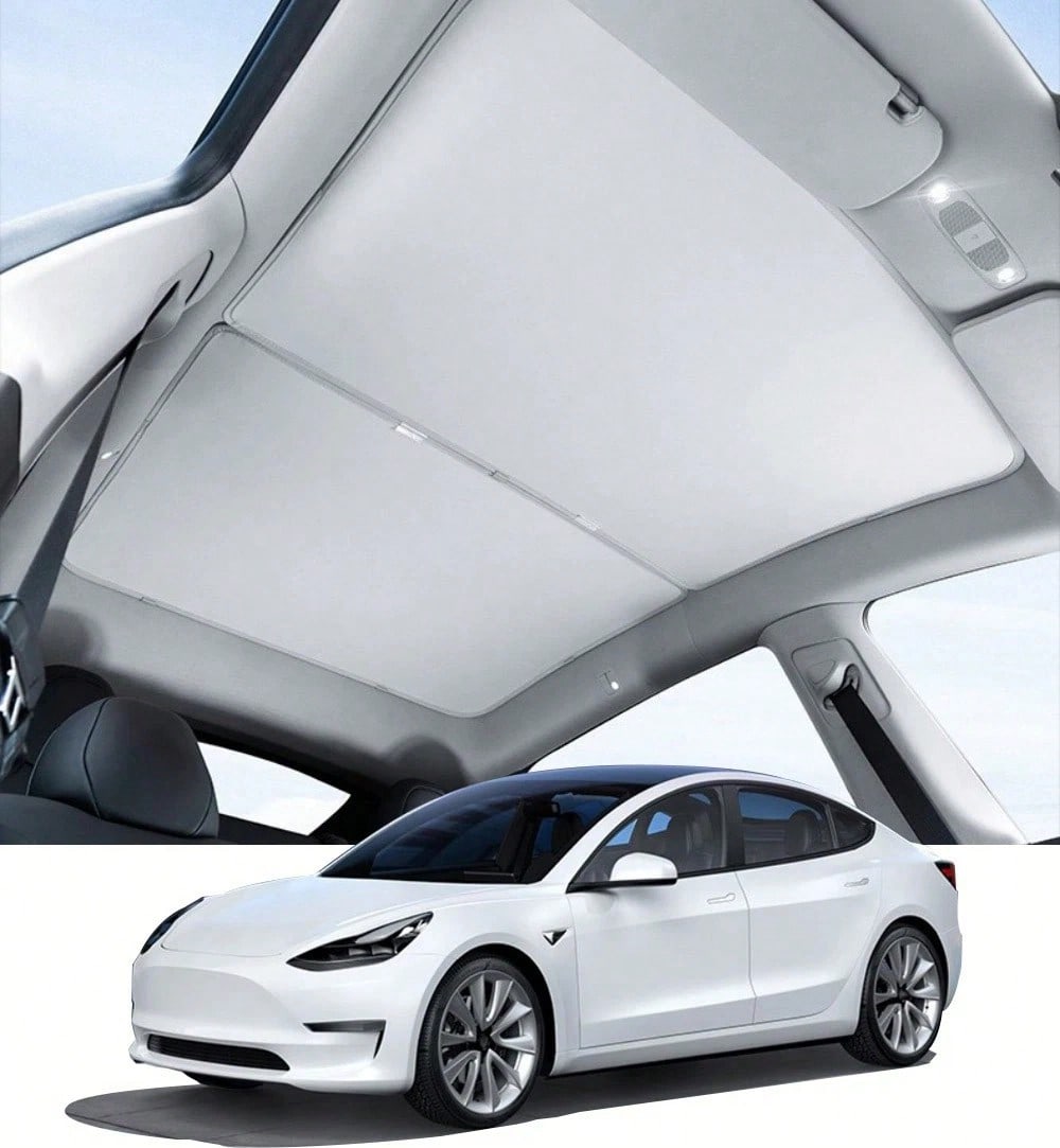Foldable Glass Roof Nano Sun Screen, Full UV & Infrared Blocking, Road Trip & Daily Commute Car Skylight Protector, For Compact Sedan 2019~2026 UV Reflection Heat Blocking Shade