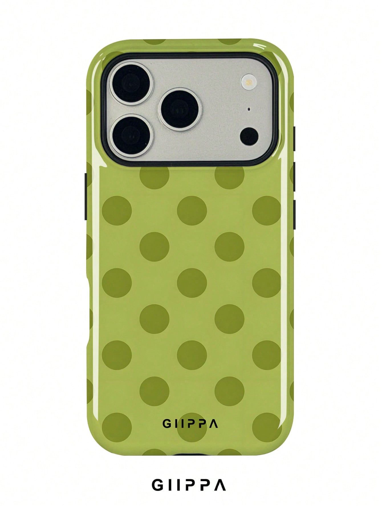 GIIPPA 1pc Fresh Avocado Green Polka Dot Full Print Design Phone Case, Compatible With Phone 17 Pro Max, 16 Pro Max, 15 Pro Max, 14 Pro Max, 11/12/13/14/15/16 Pro Max Plus, Korean Style High-End Fashi