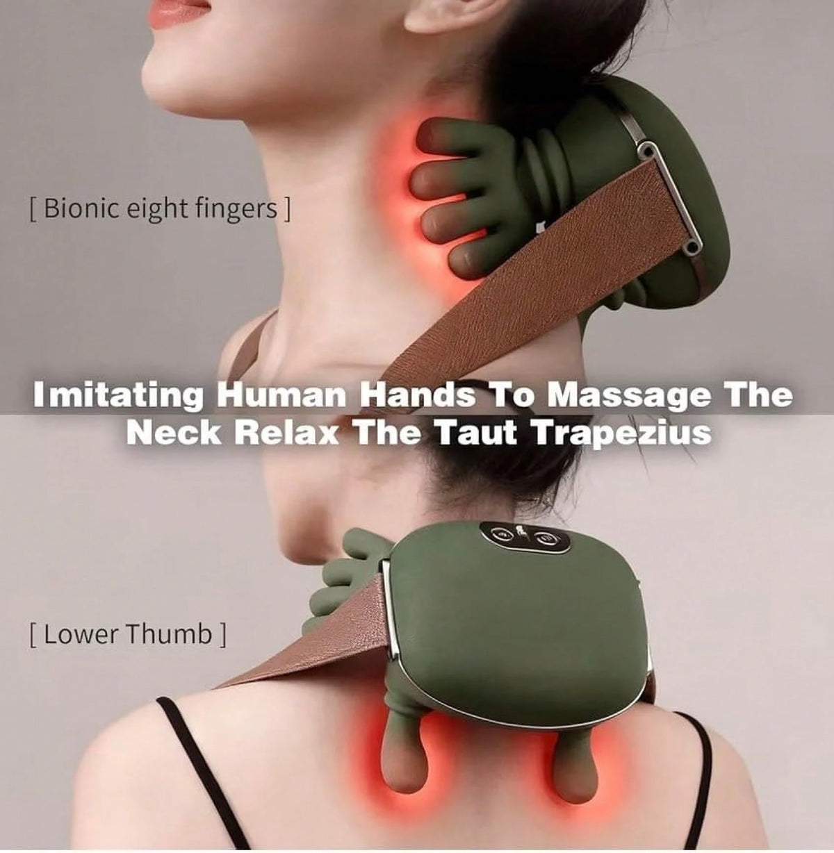 HanTai Neck Massager, Electric Neck And Back Massager With Heat, Simulated Human Hand Design Shoulder Neck Massage For Pain Relief And Deep Tissue, Massage 4D Kneading, Gifts For Men Women