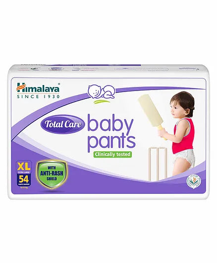 Himalaya Herbal Total Care Baby Pants Style Diapers Extra Large - 54 Pieces & Baby Wipes - 72 Pieces