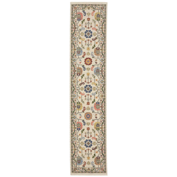 Oriental Weavers Area Rugs Lucca Area Rugs 5506w Oushak Ivory Wool-Nylon Blend In 8 Sizes