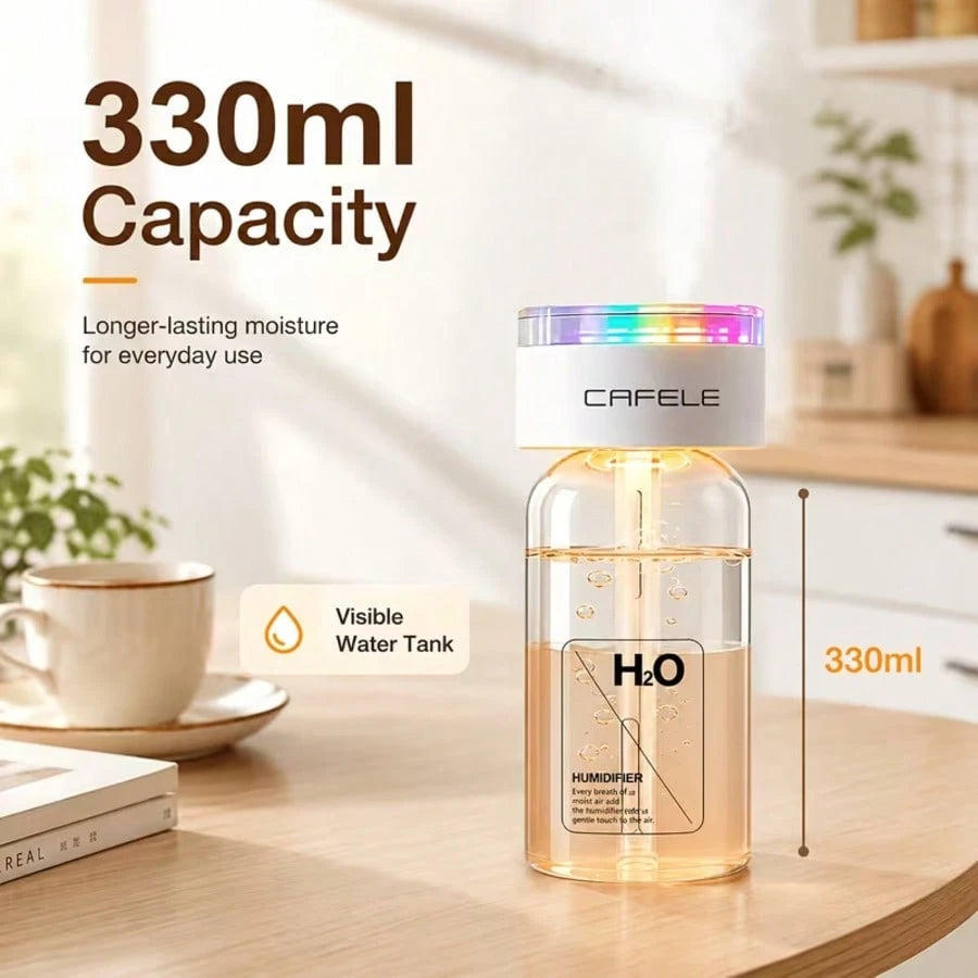 Mini Humidifier For Home And Car Use, USB Rechargeable, Portable Cool Mist Diffuser, 3 Spray Modes, 7-Color Changing LED Night Light, Silent Ultrasonic Humidifier, Perfect For Bedrooms, Living Rooms