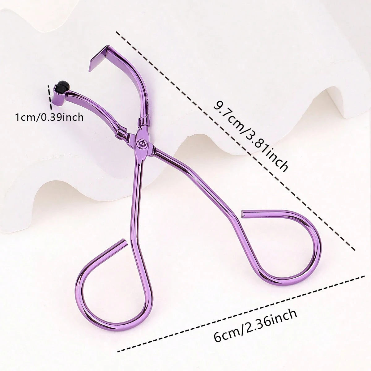 MONKIDS 1pc Mini Detailed Eyelash Curler, Curls Lower Lashes At Outer Corner, Segmented Frameless Curling Assistant, Small Purple Eyelash Curler, Fits Eye Shape Naturally, Compact & Portable Shaping T