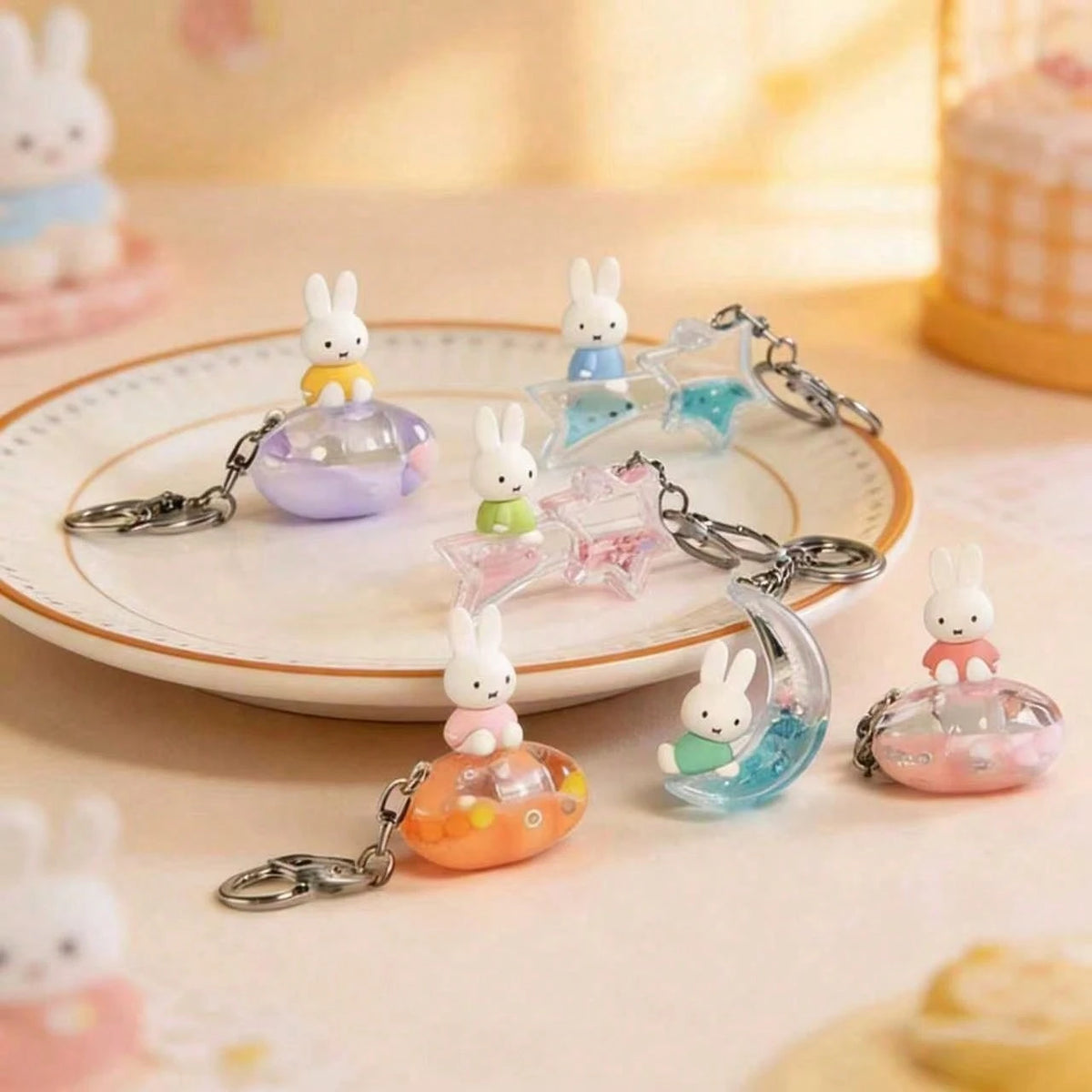 Officially Licensed Miffy Dreamy Series Blind Box Keychain, Kawaii Style, Cute Rabbit Character Design, Mini Collectible Pendant Charm, Premium PVC Detailed Craftsmanship, Backpack Handbag & Key Acces