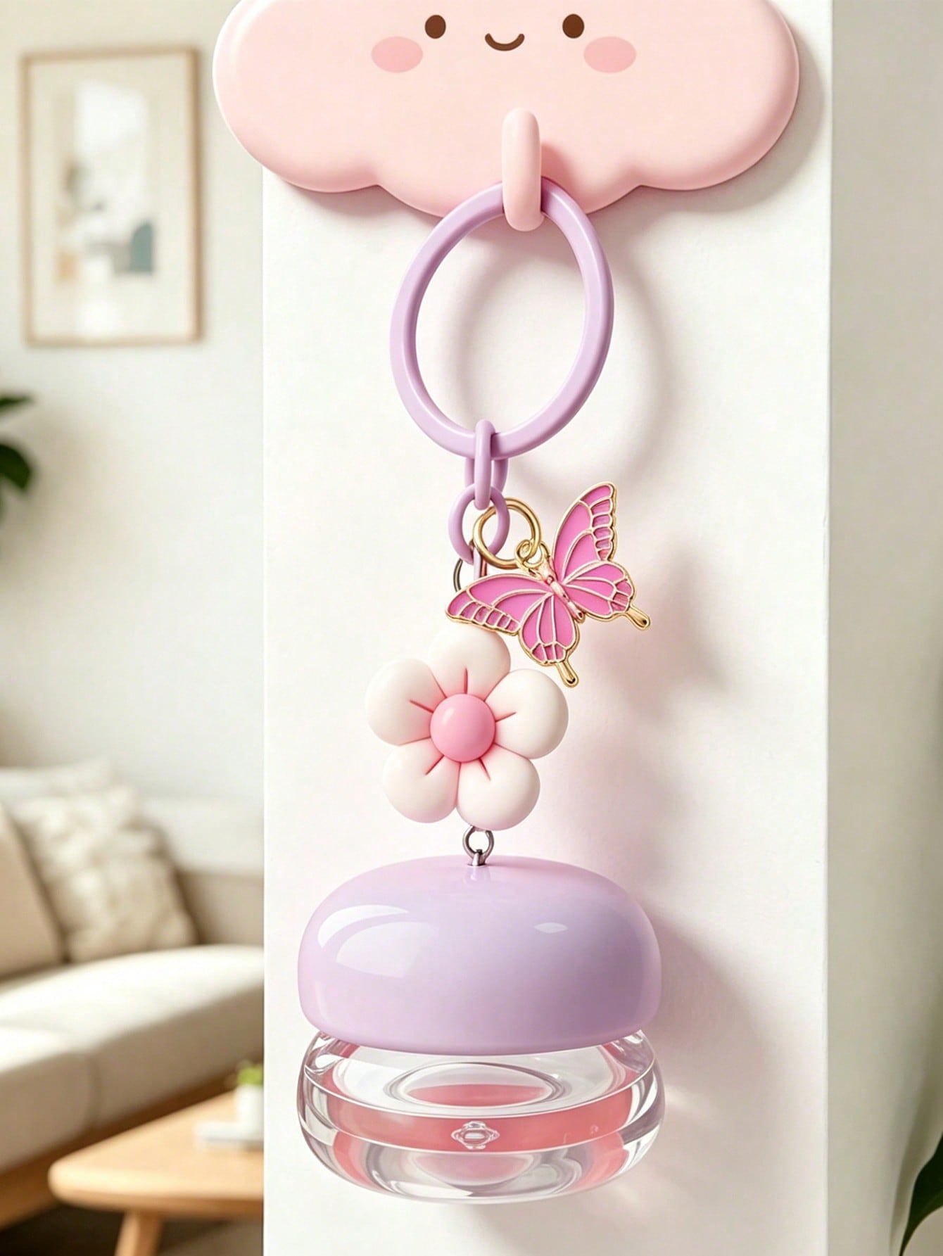 Portable Cream Jar With Flower And Butterfly Decoration, Cosmetic Dispenser, Macaron Color Bag Charm, Empty Cosmetic Jar Charm, Refillable Travel Toiletries Container, Leak-Proof Travel Accessory, Sui