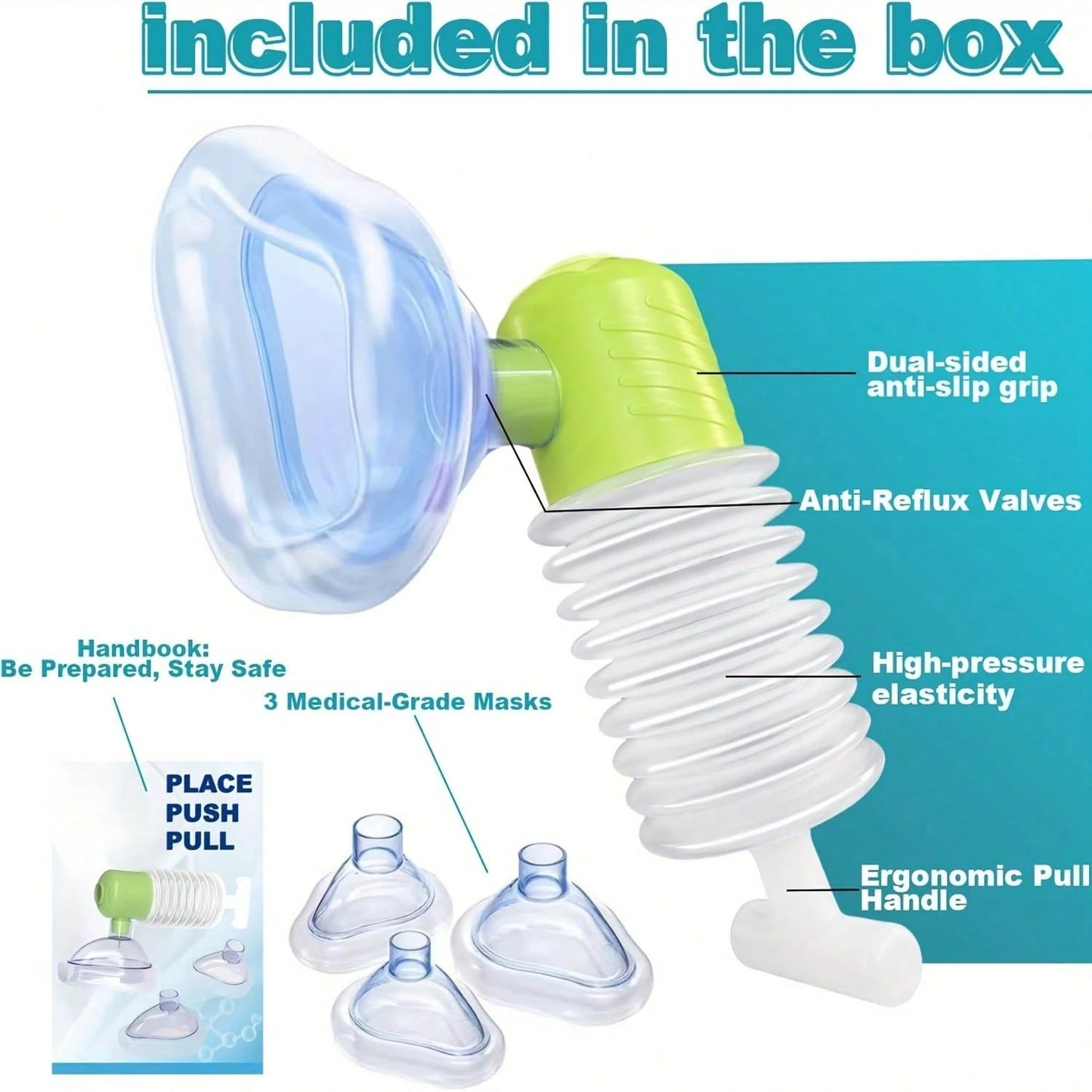 Portable Exerciser Device Assist Device With Masks, Dust-Proof Bag Included, Easy To Use & Portable