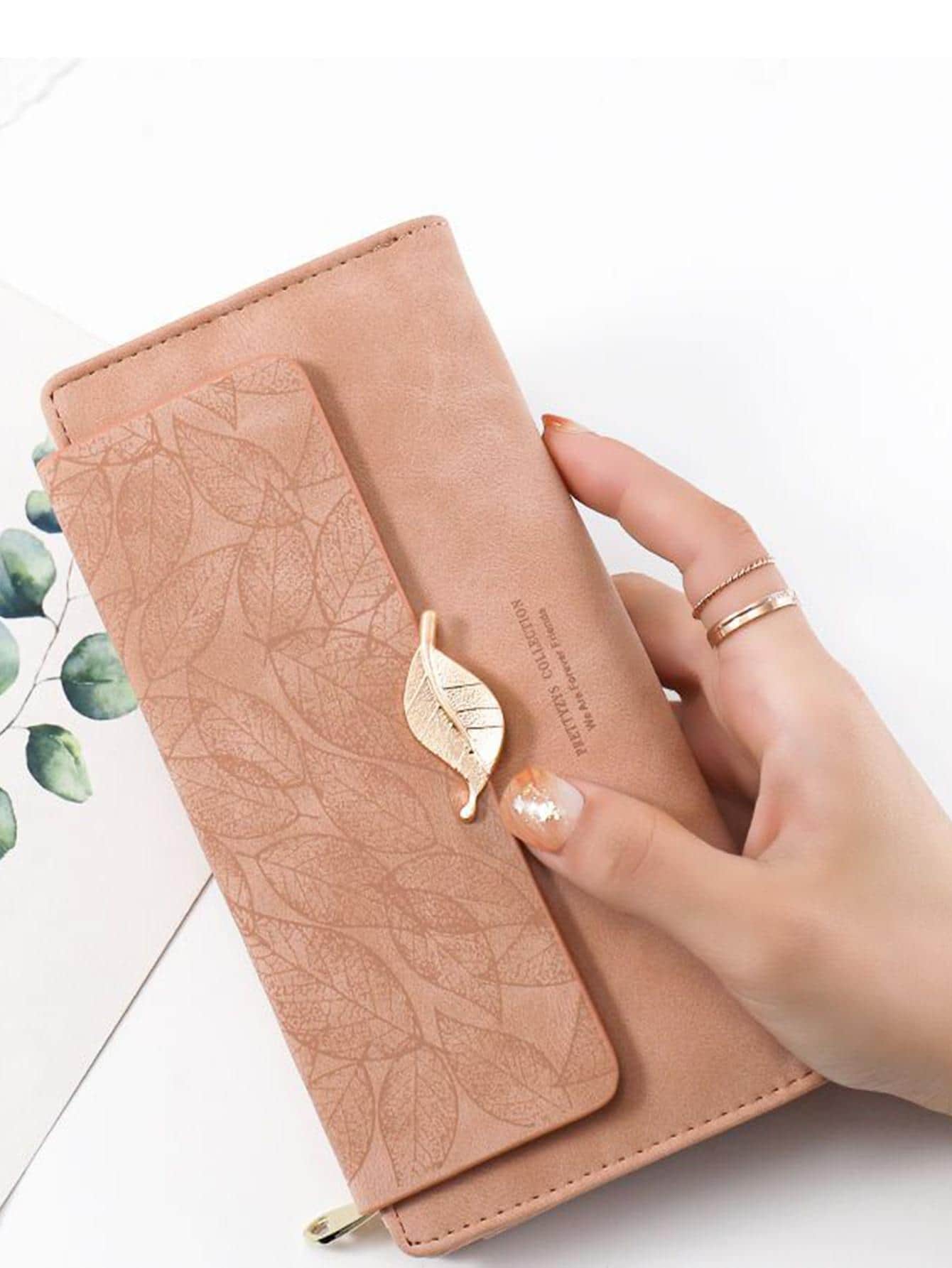 PRETTYZYS Long Leaf Metal Buckle Folding Zipper Multifunctional Wallet Fashion Printed Large Capacity Women's Wallet Clutch Purse Business Travel Valentine's Day Gift For Her For Women Wallet Purse Wa