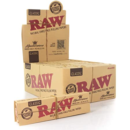 RAW Classic Masterpiece King Size Rolling Papers w/ Pre Rolled Tips