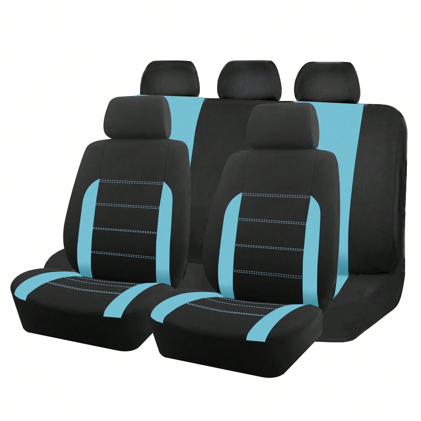 REMAX 9pcs Polyester Fabric Car Seat Covers, Compatible With Airbags, Universal Fit Seat Cushions, Car Accessories, New Design For Women