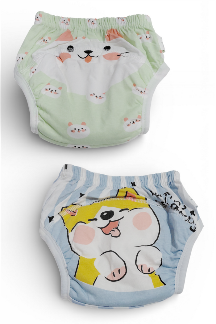 Set of 2 Diaper Training Pull Up Pants Reusable Breathable Soft Cotton Diaper Training Pants (Size Small)
