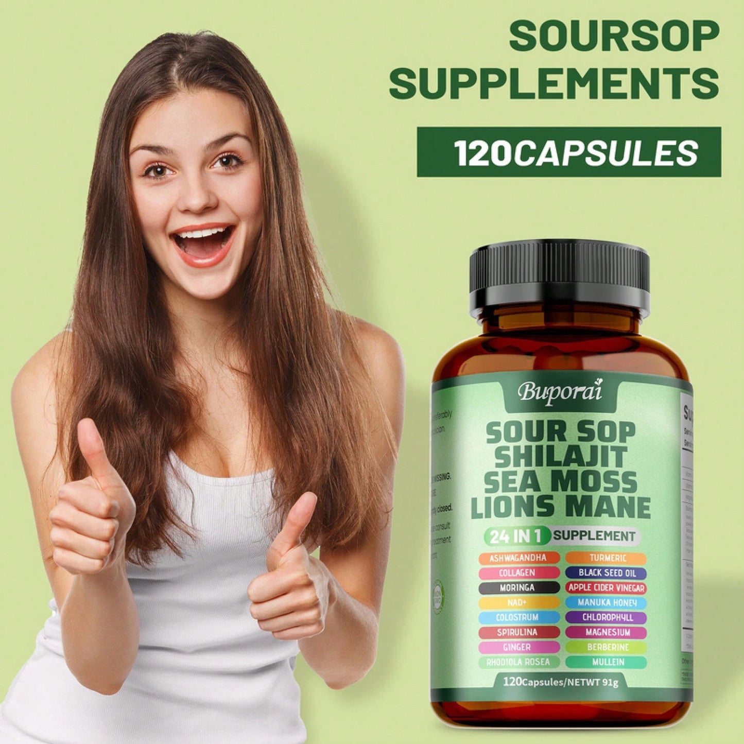 Soursop Shilajit Sea Moss Lion'S Mane- Improve Skin Health,Joint&Amp; Bone Health