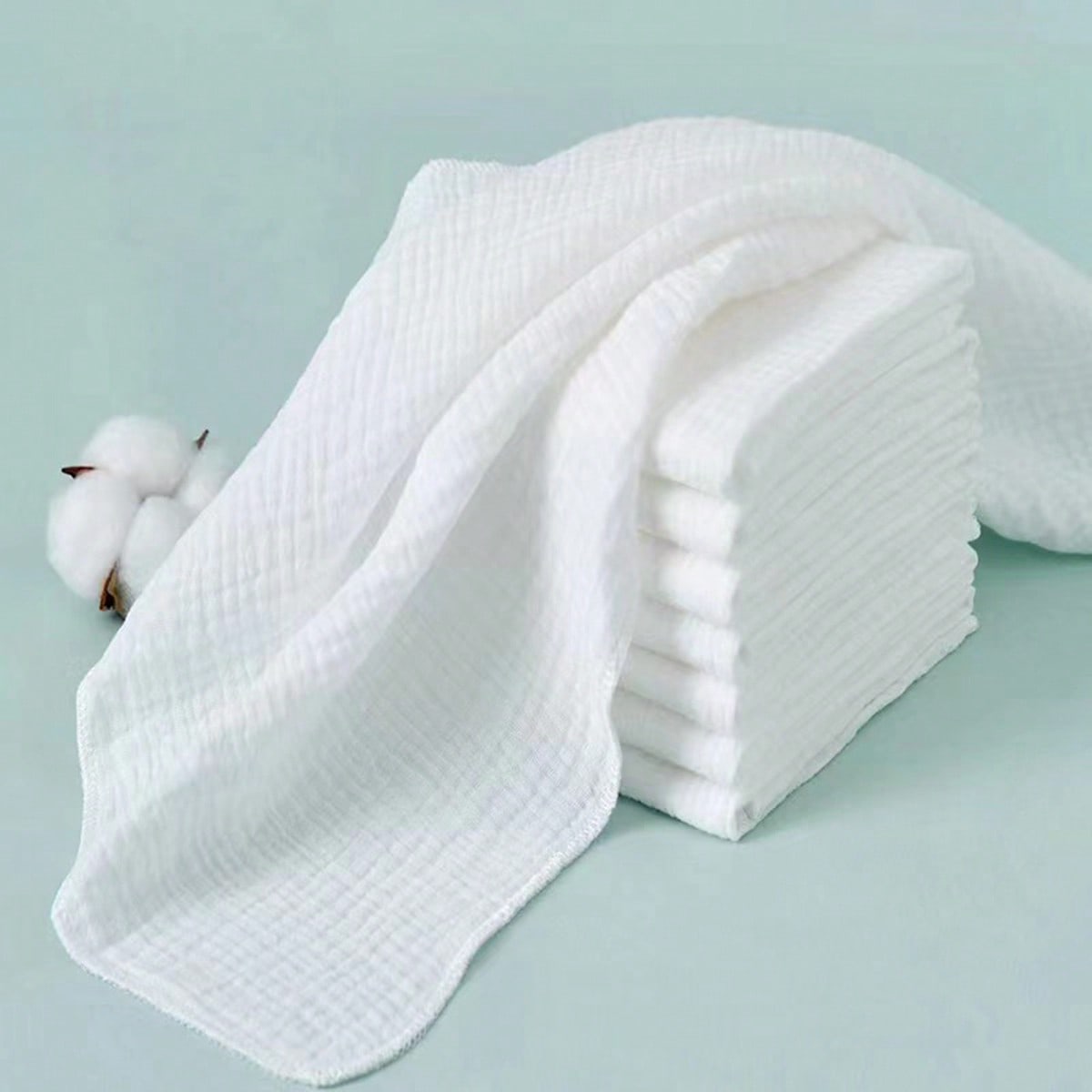 Summer Goodies 8Pcs Washable Reusable Double Layer Soft Baby Towels,Soft, Absorbent Towel