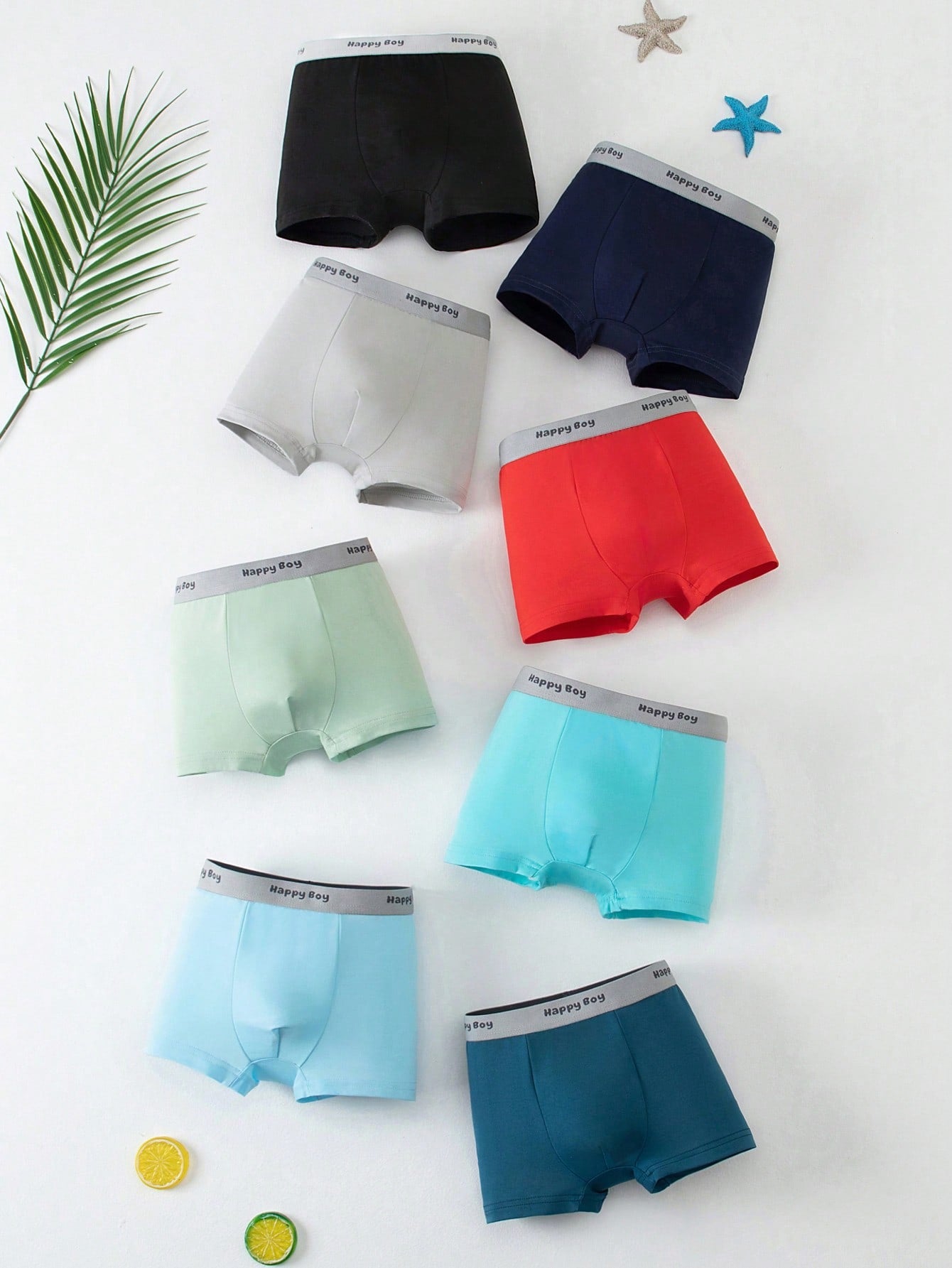 Tween Boy 8pcs/Pack Boys Underwear Mid-Rise Boxer Briefs For Big Kids, 8-12 Years Old