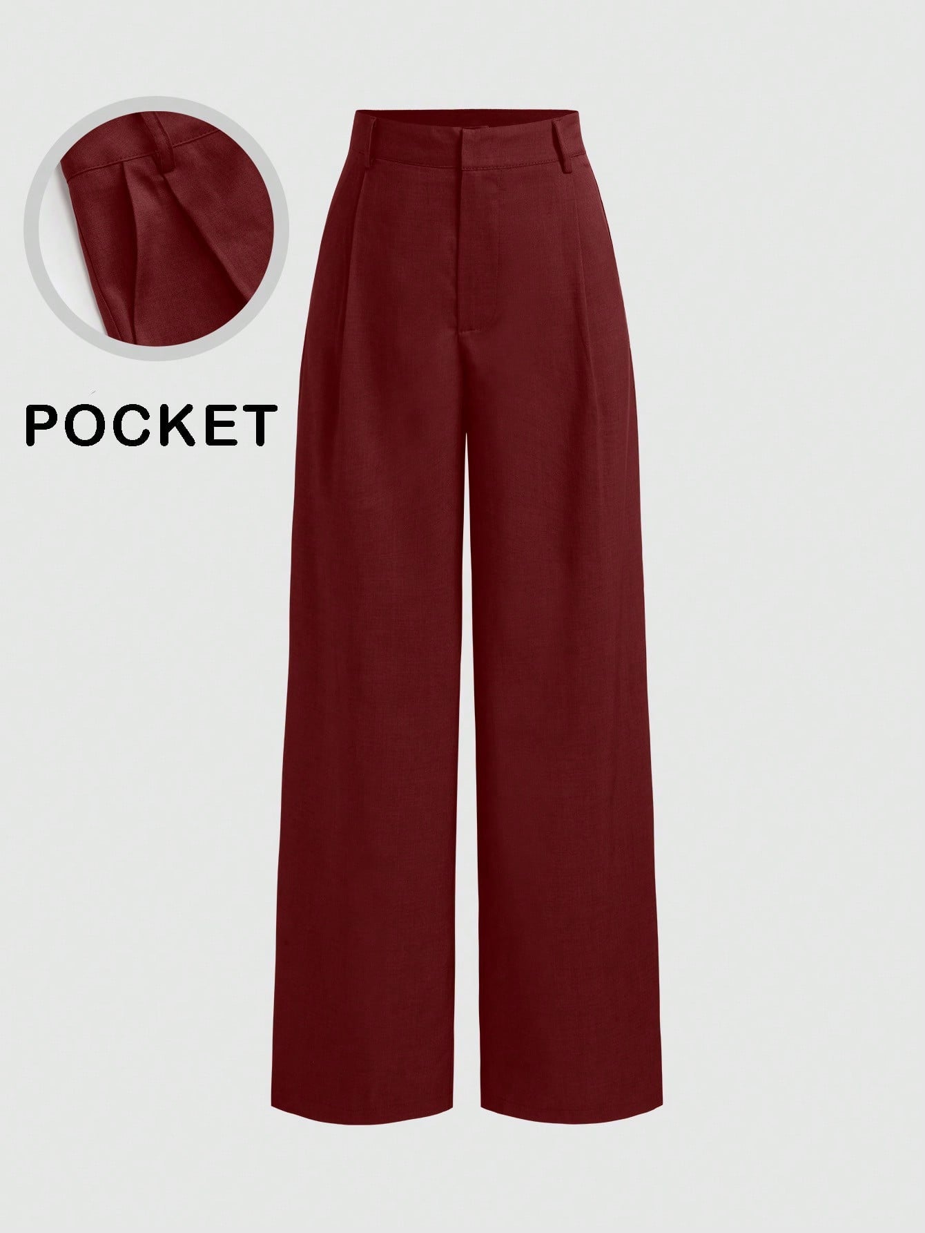 Vela Rue Minimalist Design Thin Slightly Sheer Navy Blue Solid Color Suit Pants With Zipper And Hook Closure, Wide Leg Slimming All-Season Fashion Trousers