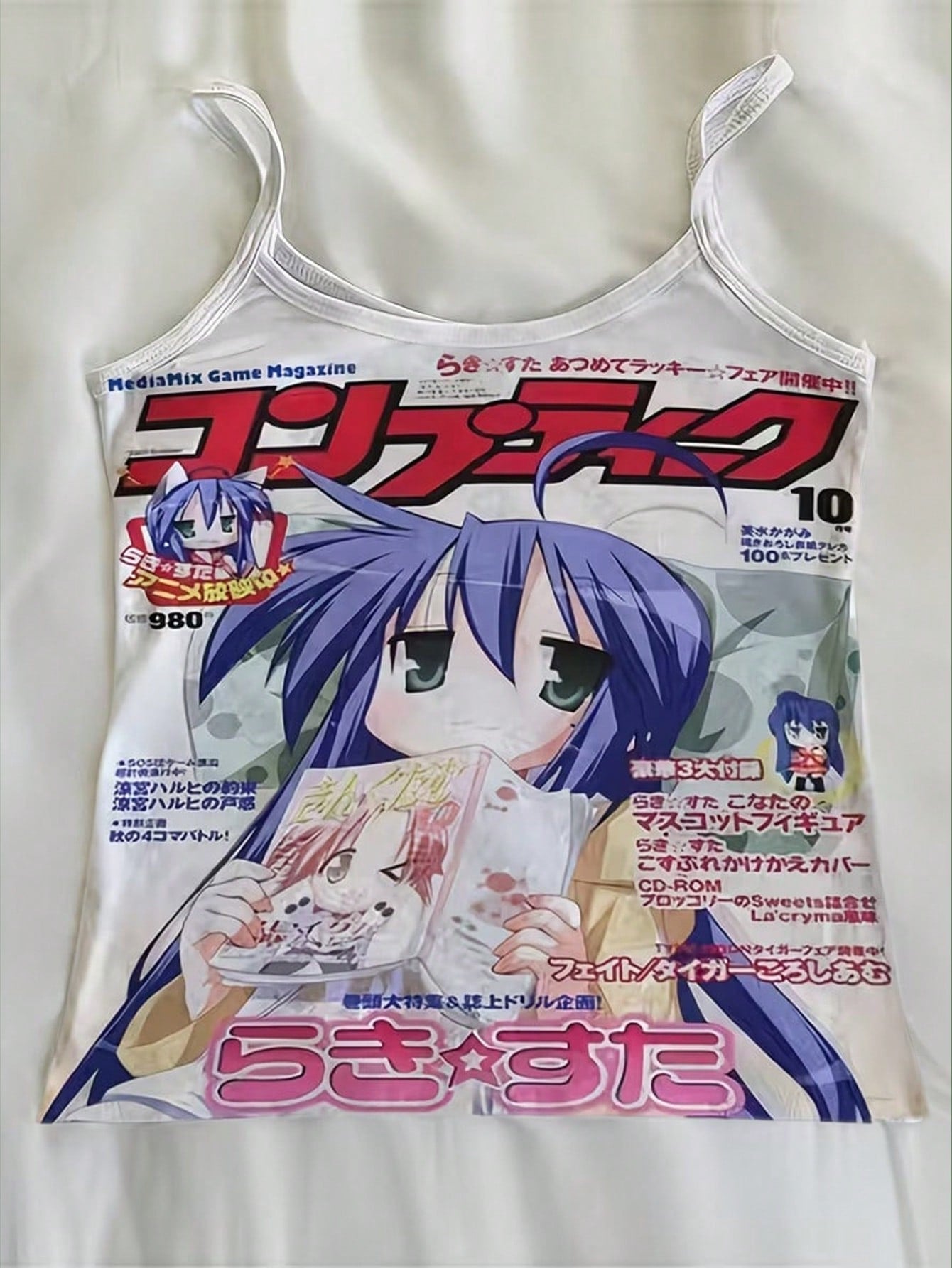Women's Cartoon Print Sleeveless Casual Camisole White Summer