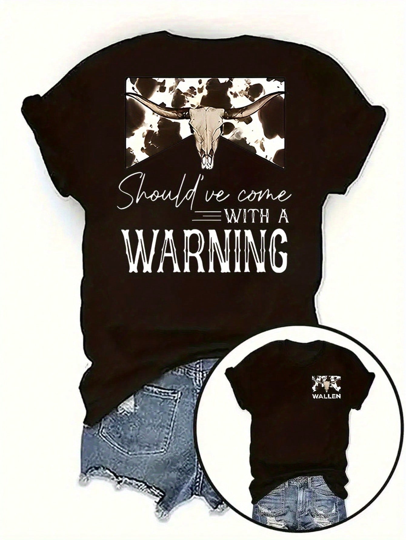 Women'S Short Sleeved Shirt, Western Dairy Cow Design, Holiday Short Sleeved T-Shirt, 180G Pure Double-Sided Printed Round Neck Short Sleeved T-Shirt, Fashionable Single Piece