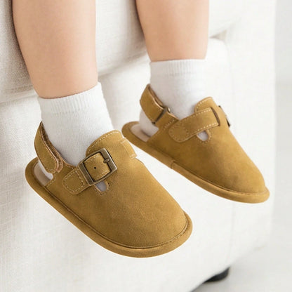 0-18 Months Baby Toddler Walking Slippers Sandals Shoes- Soft Sole Non-Slip First Walkers With Adjustable Buckle Strap Breathable Summer Crib Shoes