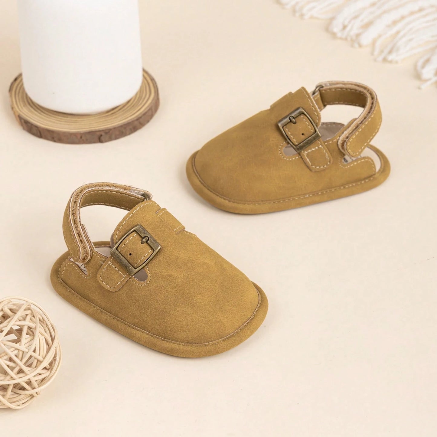0-18 Months Baby Toddler Walking Slippers Sandals Shoes- Soft Sole Non-Slip First Walkers With Adjustable Buckle Strap Breathable Summer Crib Shoes