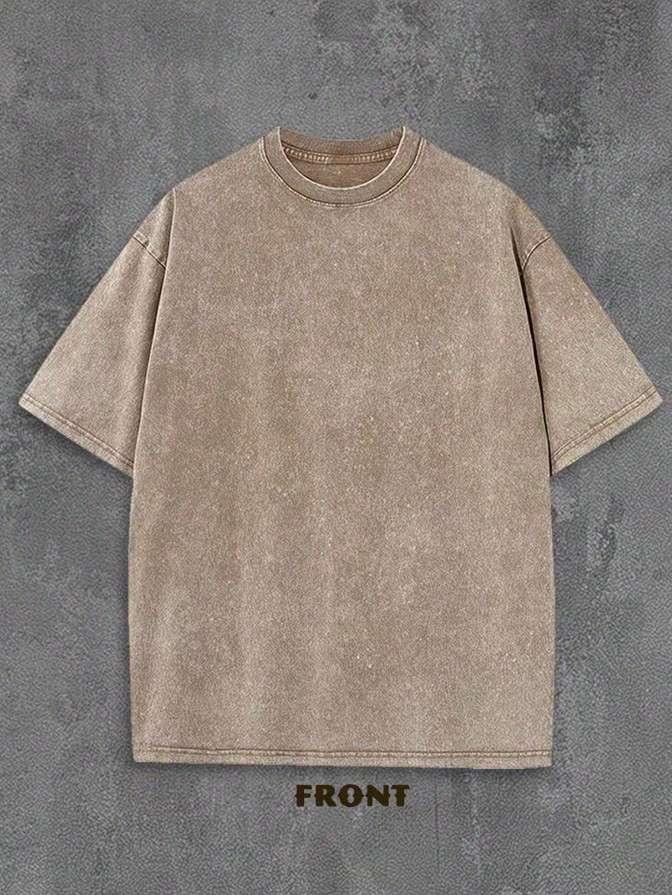 0-5XLSoft Acid Wash Cotton Women Oversized Crew Neck Short Sleeve Tee, Vintage Solid Casual Summer Tops Daily Beach Vacation Multi Color Availabl