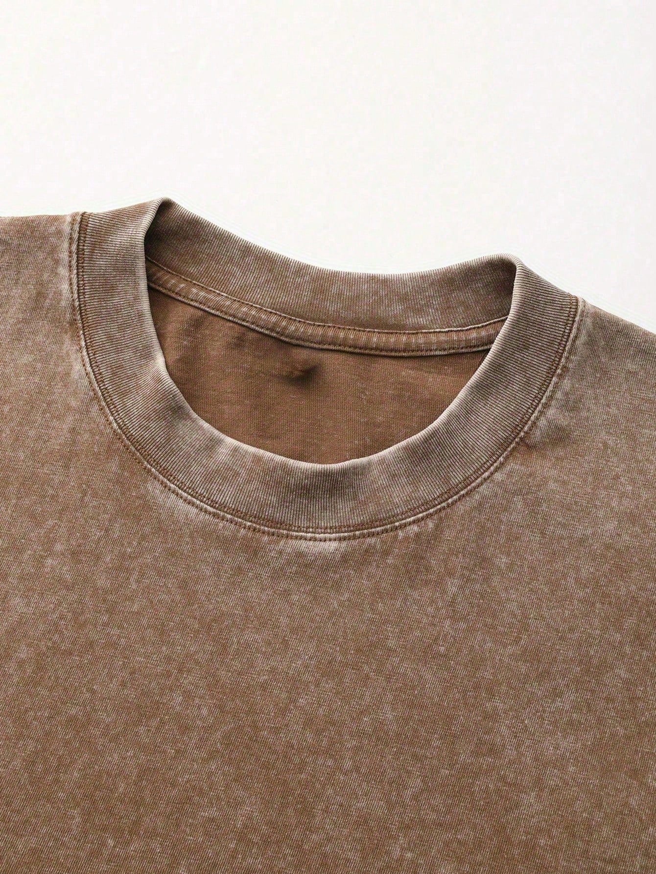 0-5XLSoft Acid Wash Cotton Women Oversized Crew Neck Short Sleeve Tee, Vintage Solid Casual Summer Tops Daily Beach Vacation Multi Color Availabl