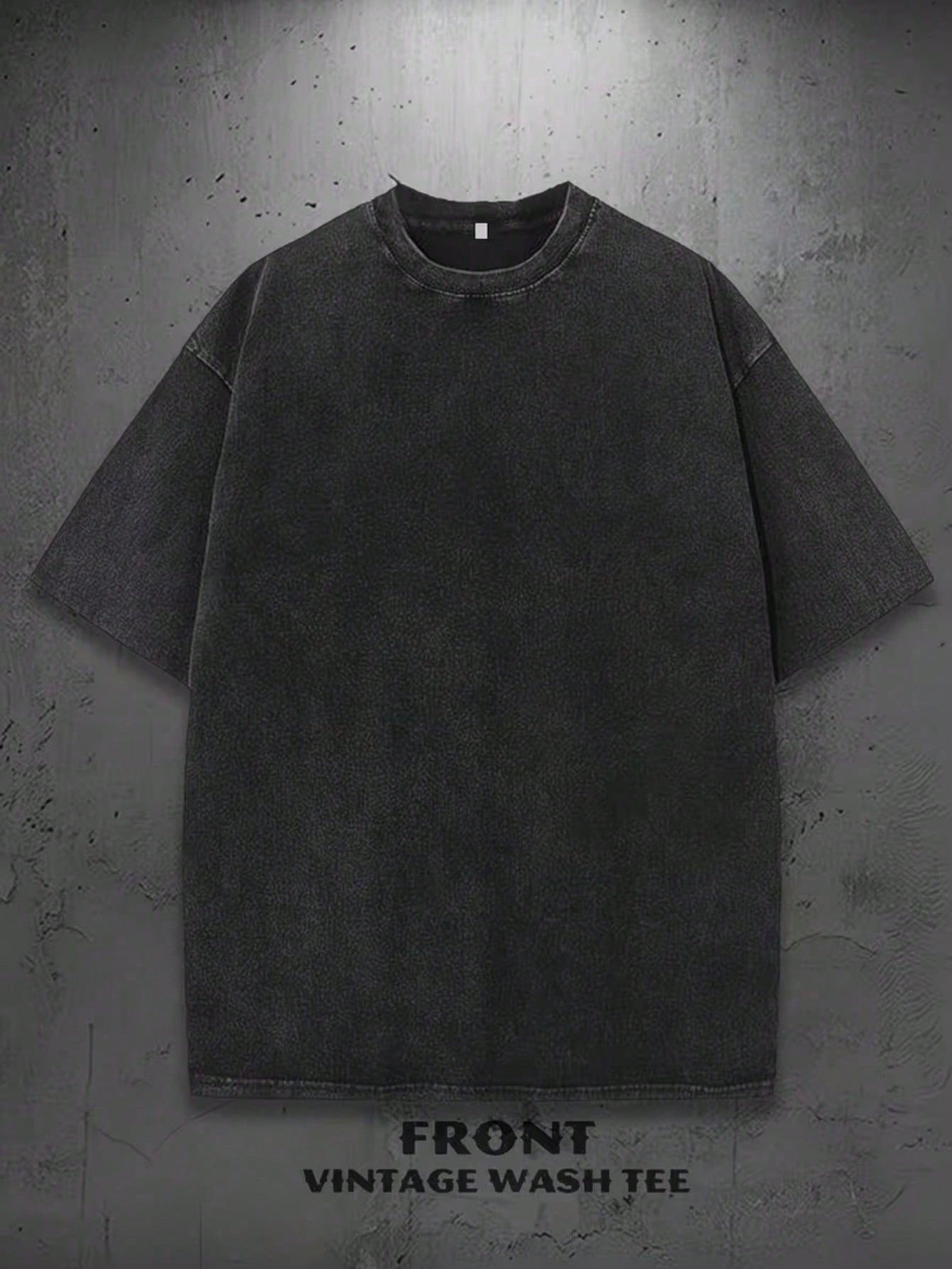 0-5XLSoft Acid Wash Cotton Women Oversized Crew Neck Short Sleeve Tee, Vintage Solid Casual Summer Tops Daily Beach Vacation Multi Color Availabl
