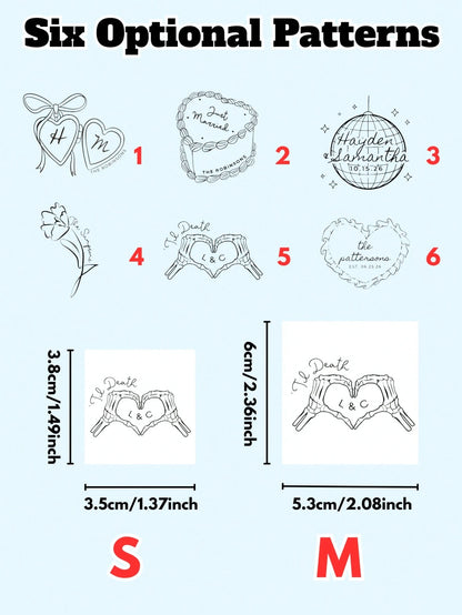 1/10/20/30/60/90/120/150pcs Optional, Wedding Favor Tattoo Stickers, Temporary Tattoo Stickers, Couple Customized Tattoo Stickers, Till Death Do Us Part Party Favors, Bachelorette Party Temporary Stic