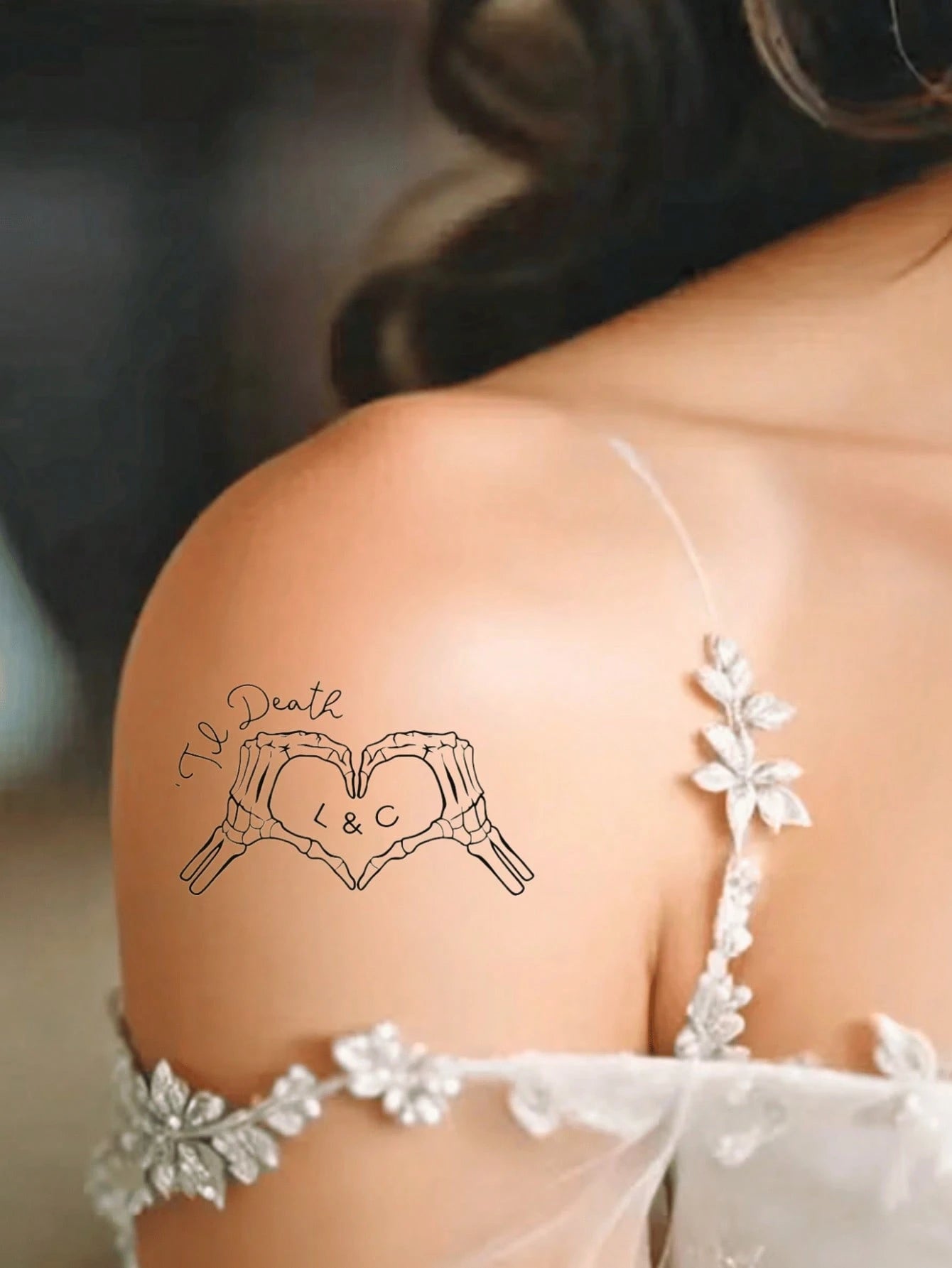 1/10/20/30/60/90/120/150pcs Optional, Wedding Favor Tattoo Stickers, Temporary Tattoo Stickers, Couple Customized Tattoo Stickers, Till Death Do Us Part Party Favors, Bachelorette Party Temporary Stic